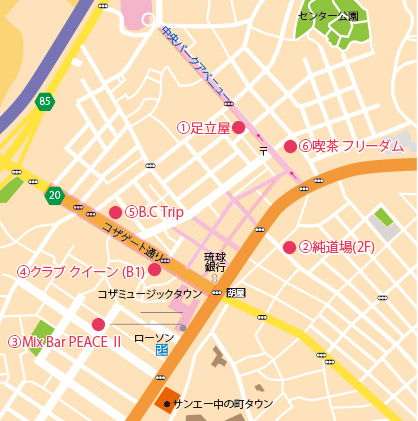 ISSAおすすめ！沖縄市へGOナイトスポットマップ
